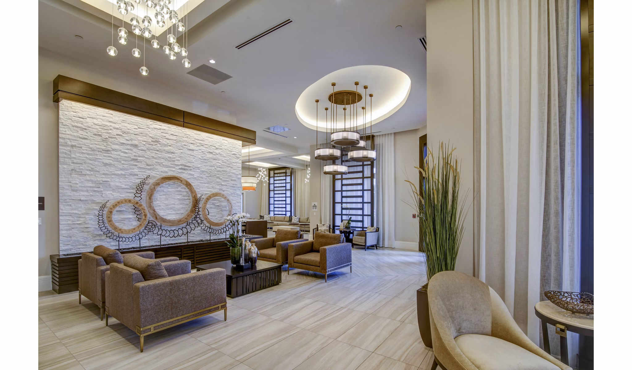Sofia Coral Gables: Elegant clubhouse with modern design elements at luxury apartments in Coral Gables