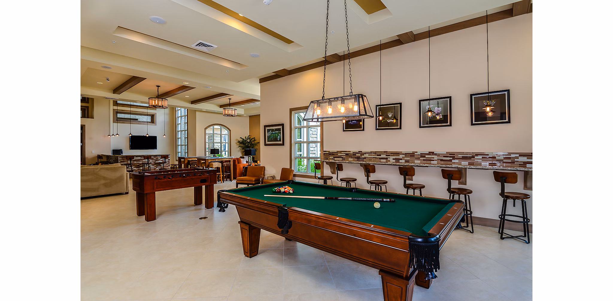 game room at Sanctuary at West Port Apartments