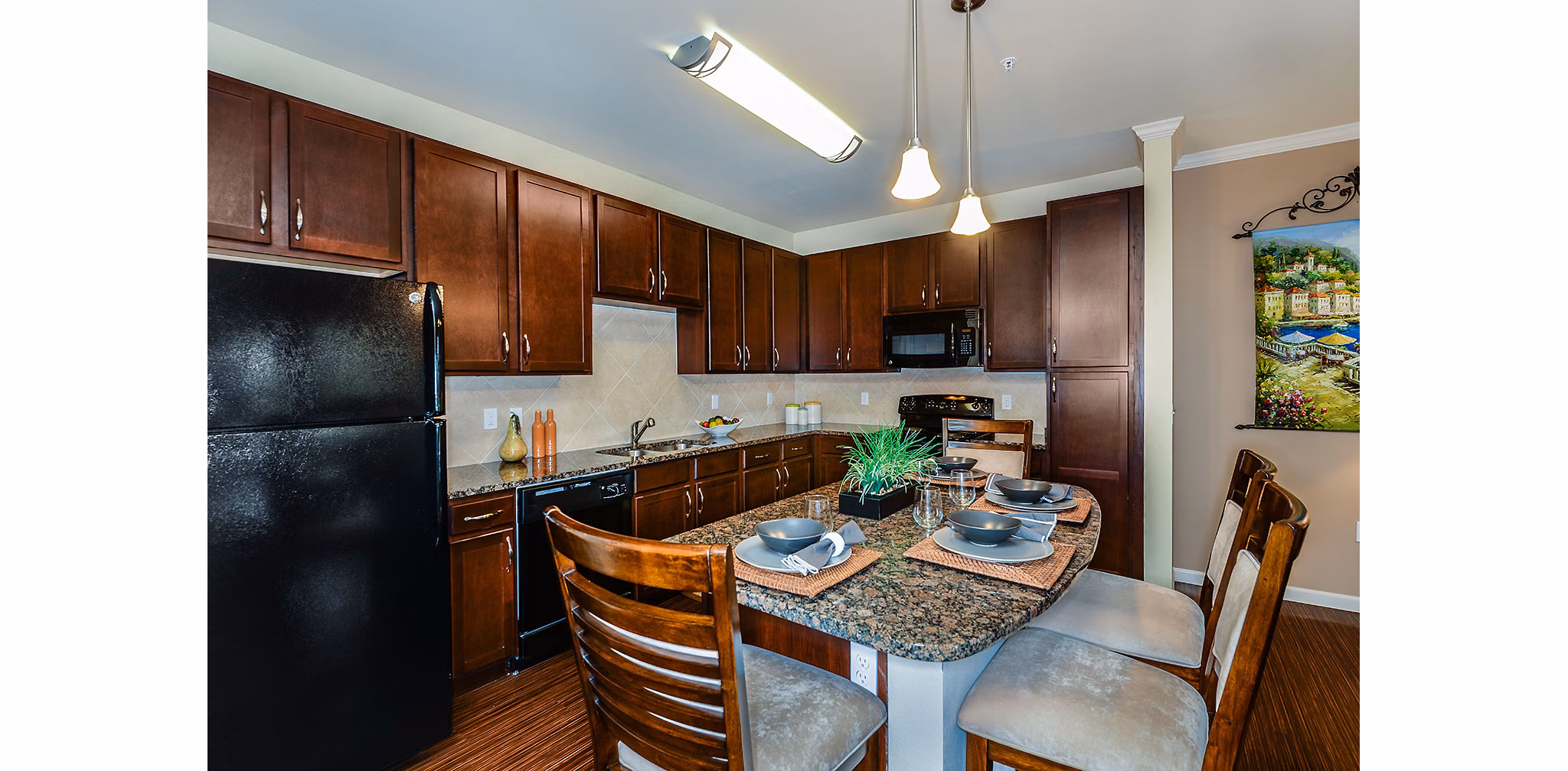 kitchen at Sanctuary at West Port Apartments