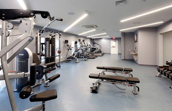 fitness center at The Shipyard at Port Jefferson Harbor Apartments