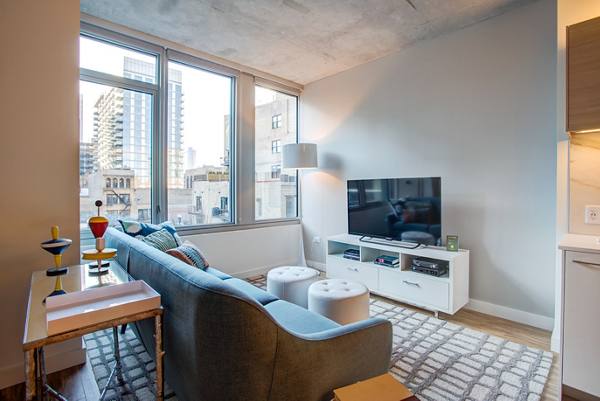 living room at EMME Chicago Apartments