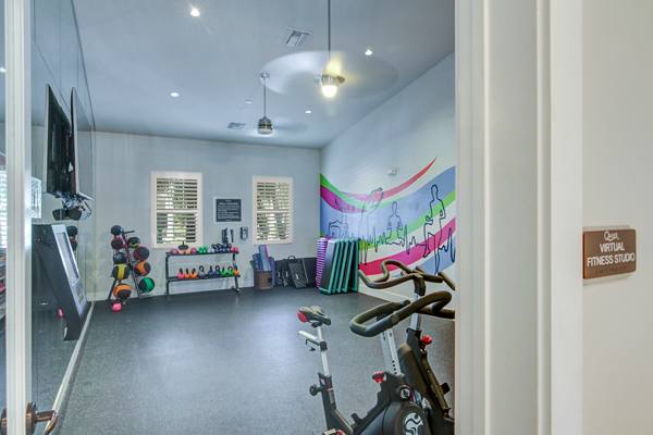 yoga/spin studio at The Quaye at Palm Beach Gardens Apartments          