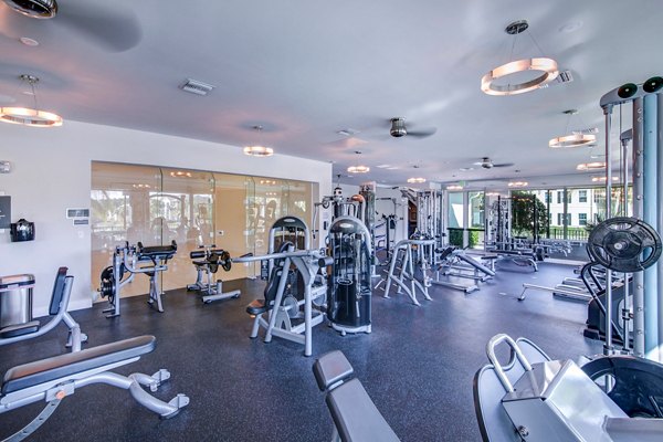 fitness center at The Quaye at Palm Beach Gardens Apartments             