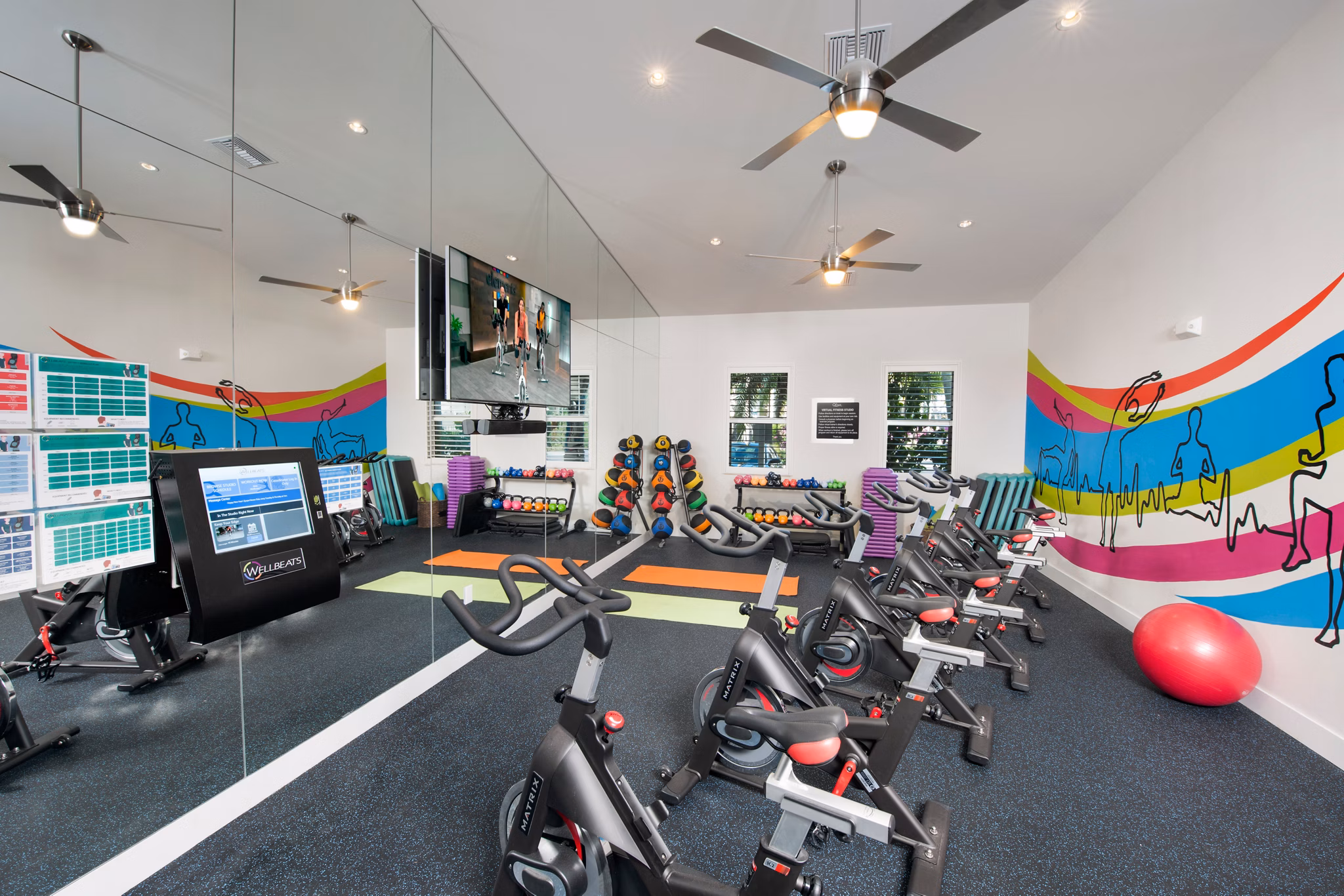 Stylish clubhouse with modern decor at The Quaye at Palm Beach Gardens Apartments