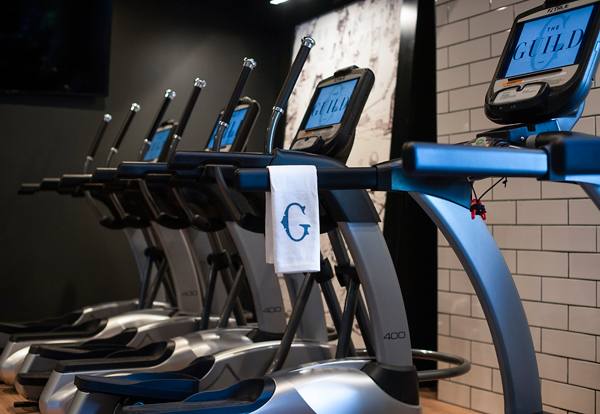 fitness center at The Guild Apartments                            