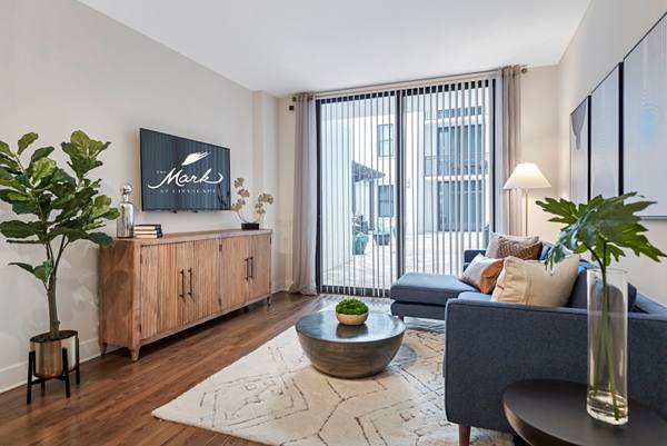 living room at The Mark at Cityscape Apartments