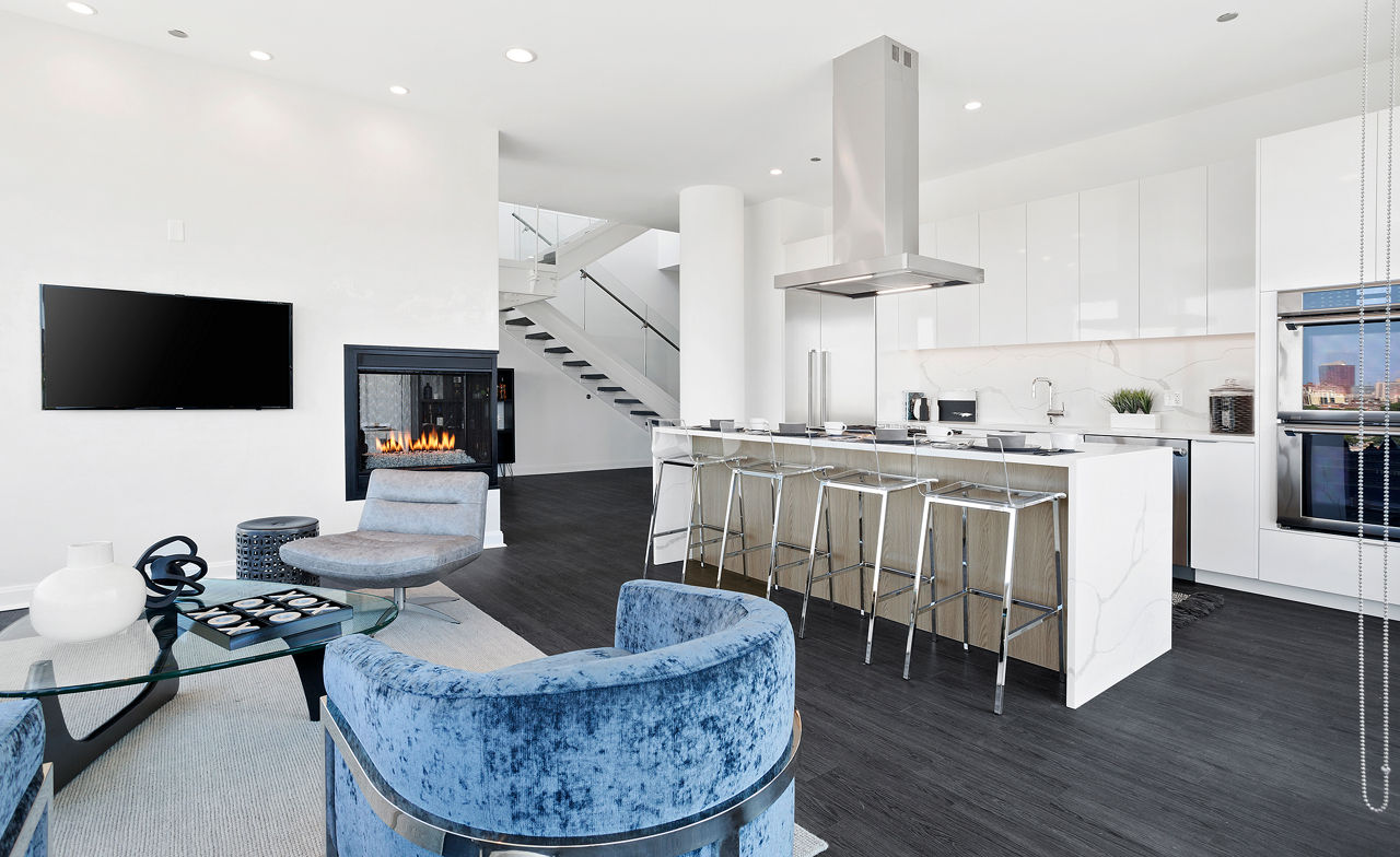 Dining room featuring elegant modern design at Elevate Apartments