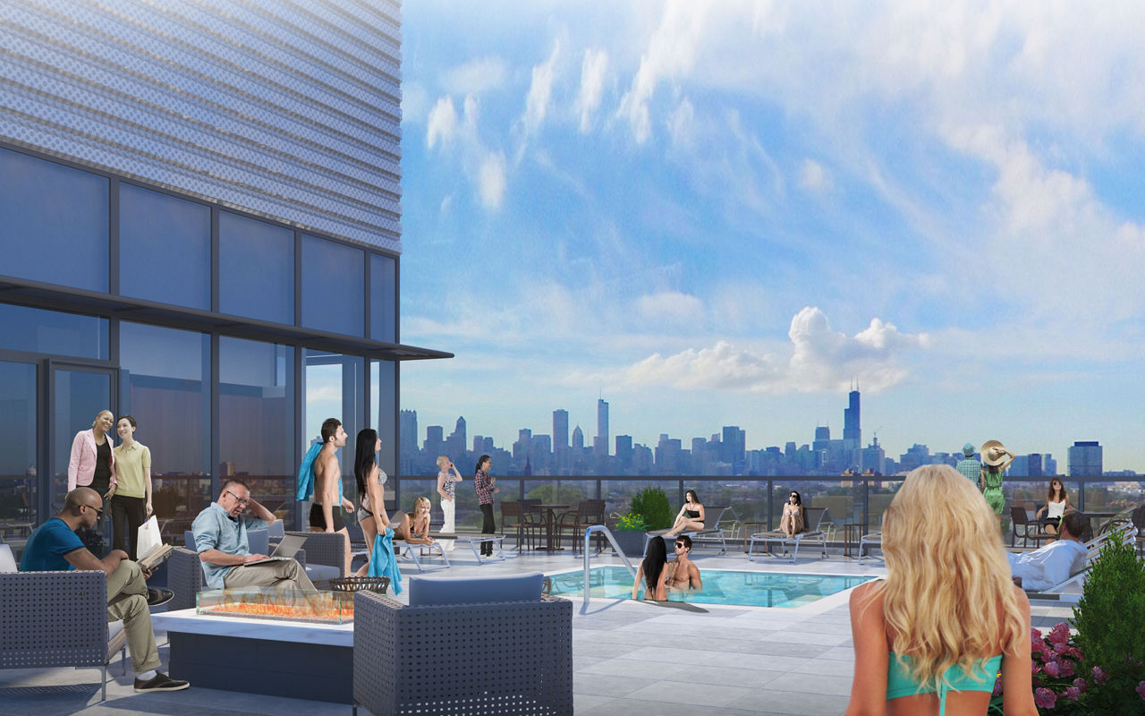 Roof deck at Elevate Lincoln Park Apartments (2 of 4)