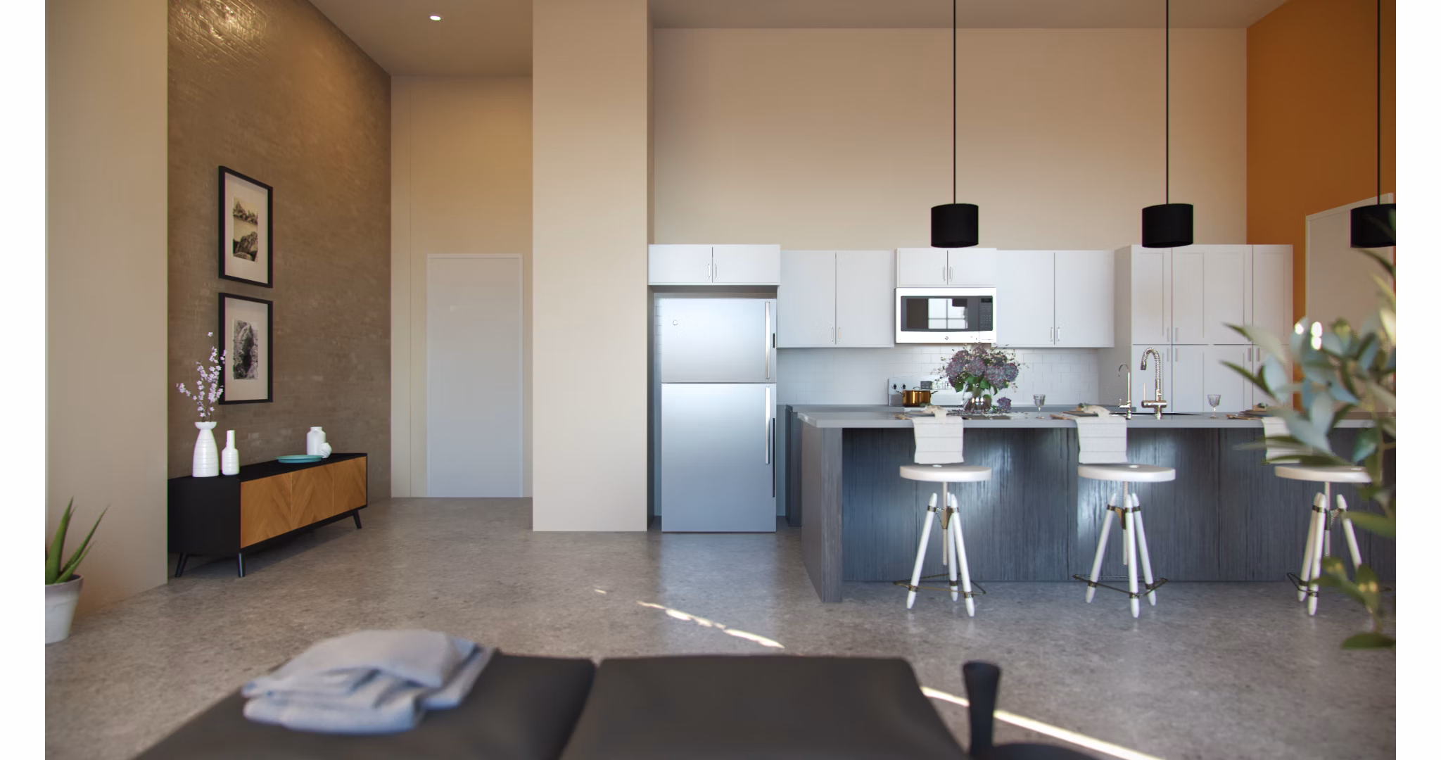 Spacious kitchen with modern appliances at Hercules Apartments in Greystar's luxury community