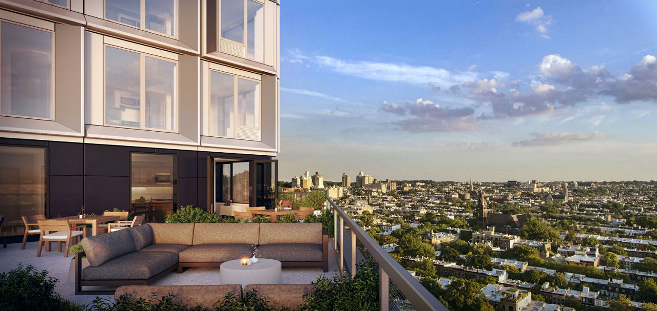 Roof deck at 461 Dean Apartments