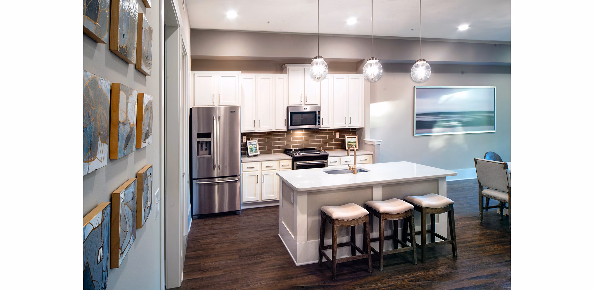 WaterWalk at Shelter Cove Towne Centre: Modern clubhouse featuring lounge and workspace areas for residents