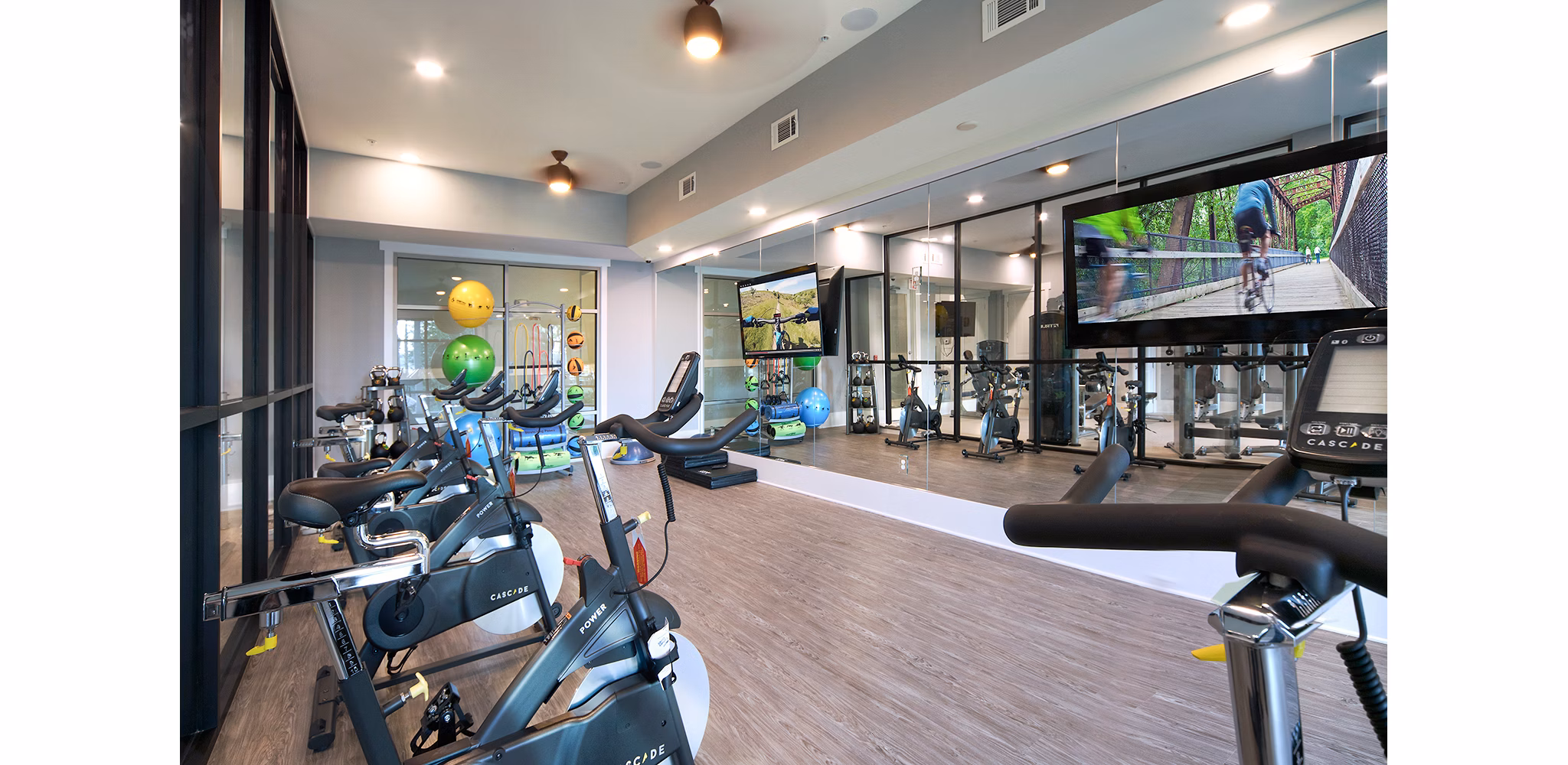 State-of-the-art fitness center at WaterWalk, Shelter Cove Towne Centre, featuring modern workout equipment