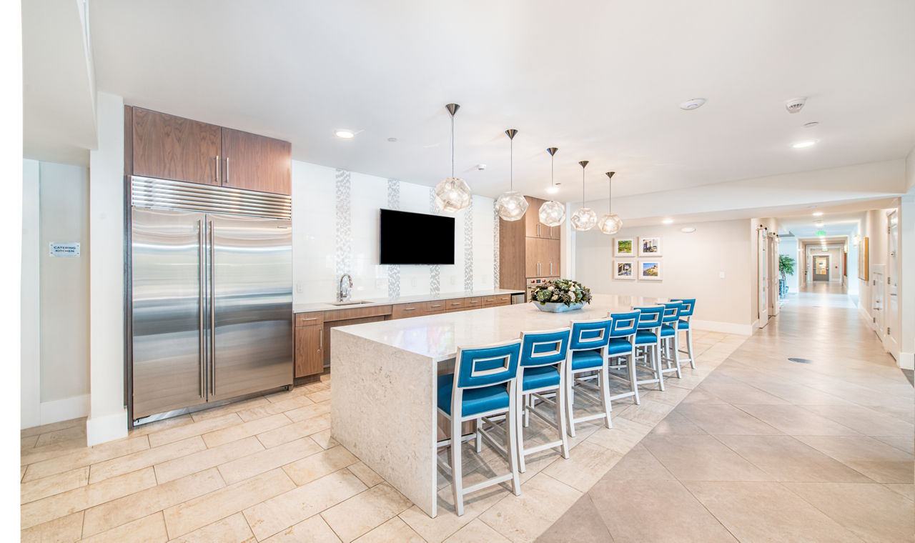 Elegant clubhouse with modern furnishings at Overture Daniel Island Apartments, a luxury living community