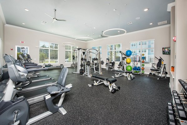 fitness center at The Point at Tamaya Apartments    
