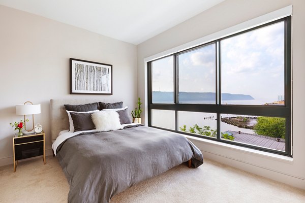 bedroom at River Club at Hudson Park Apartments