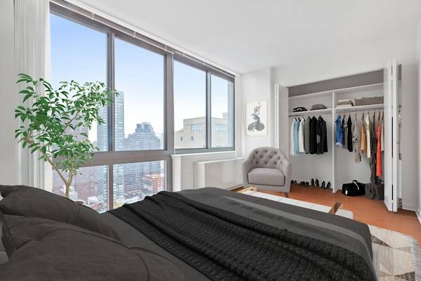 bedroom at RiverEast Apartments