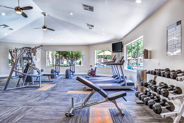 fitness center at Finisterra Apartments