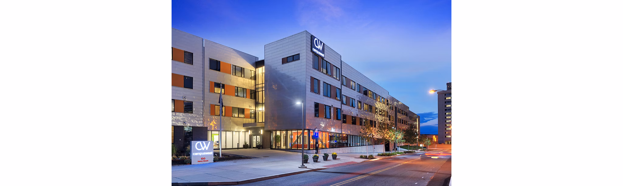 exterior at Campus West Apartments