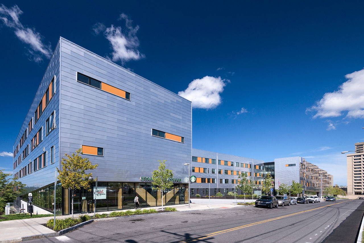 Campus West Apartments: Contemporary of luxury high-rise apartments in vibrant urban setting