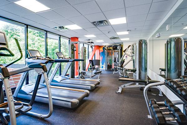 fitness center at Campus West Apartments