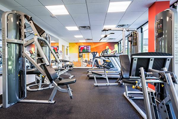 fitness center at Campus West Apartments