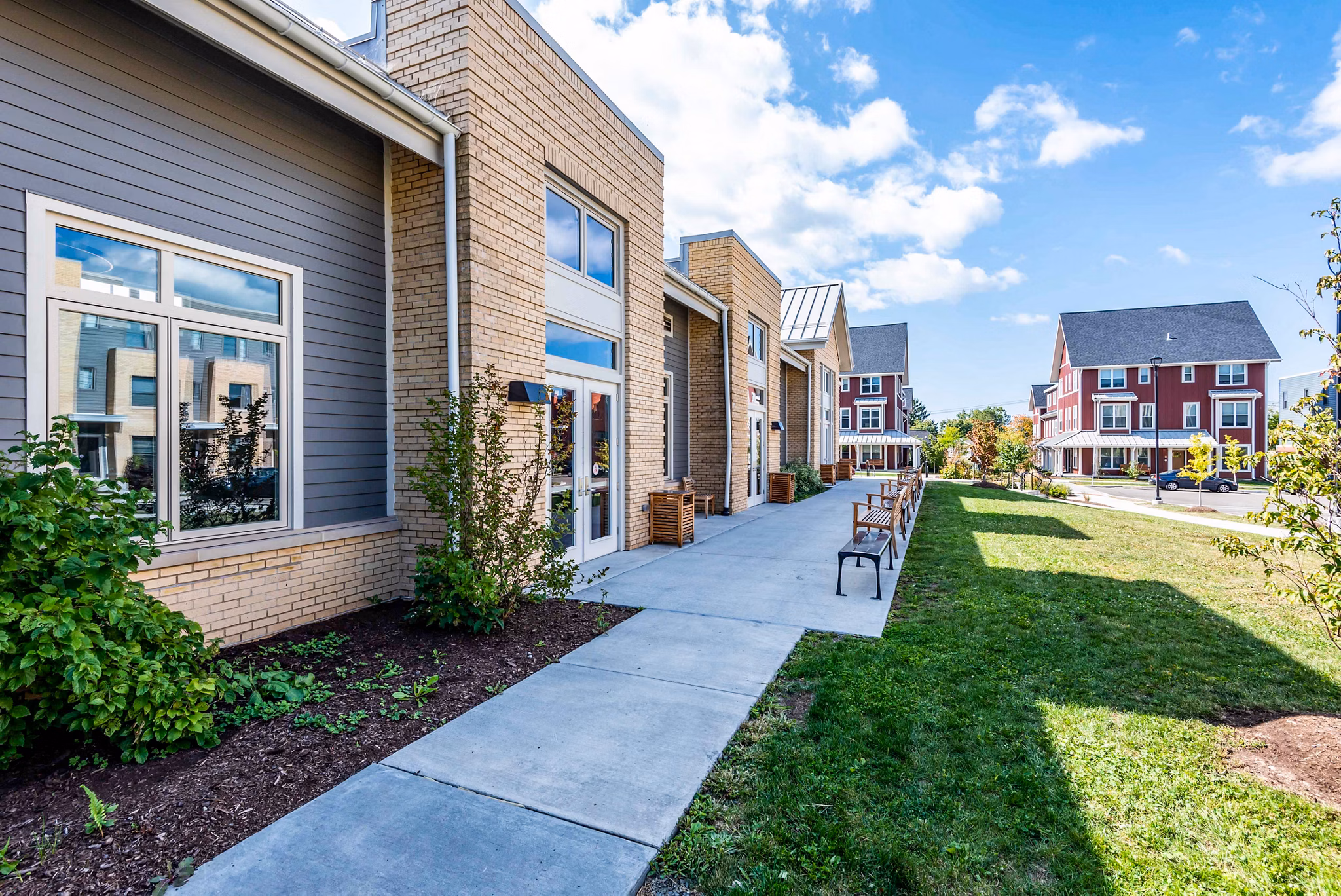 Elegant clubhouse with modern furnishings at Maplewood Apartments