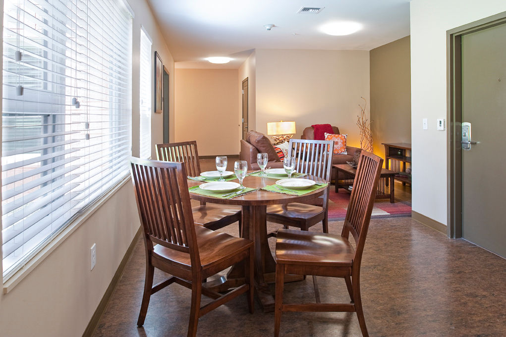 Elegant dining room with modern decor at Centennial Hall Apartments
