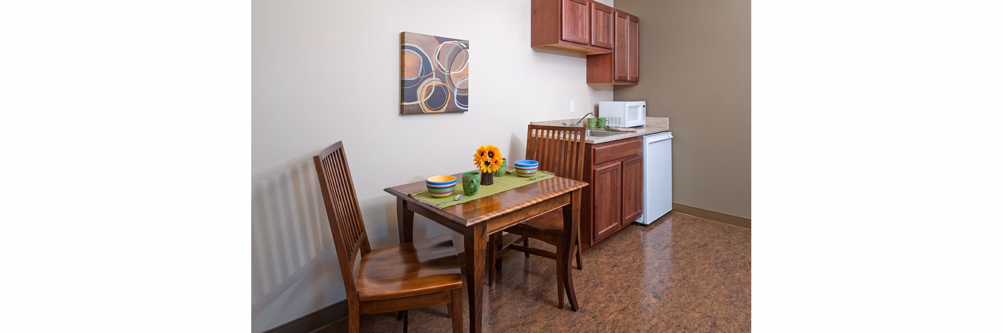 Elegant dining room with modern furnishings at Centennial Hall Apartments