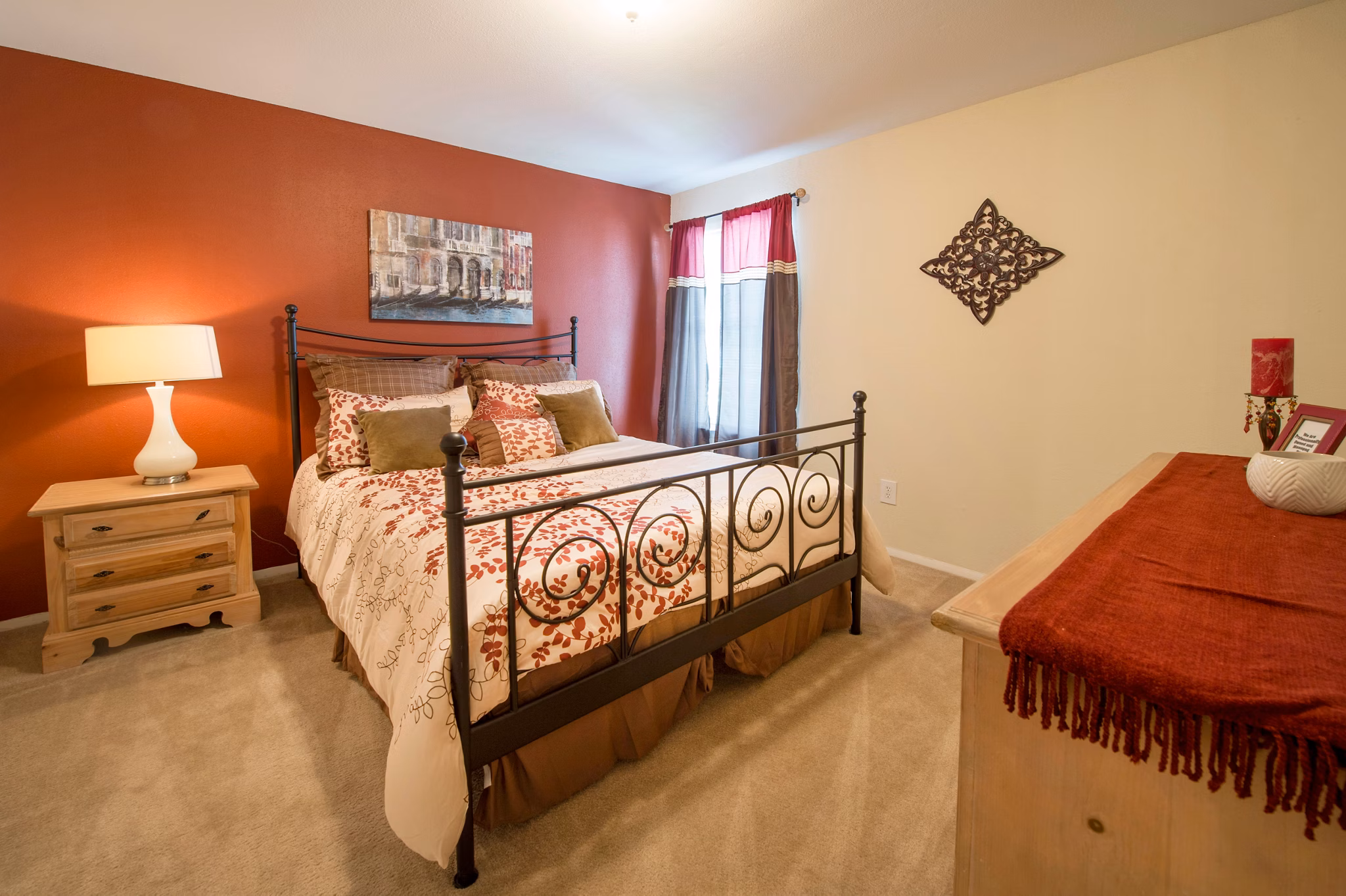 Cozy bedroom with ample natural light in Willow Springs Apartments