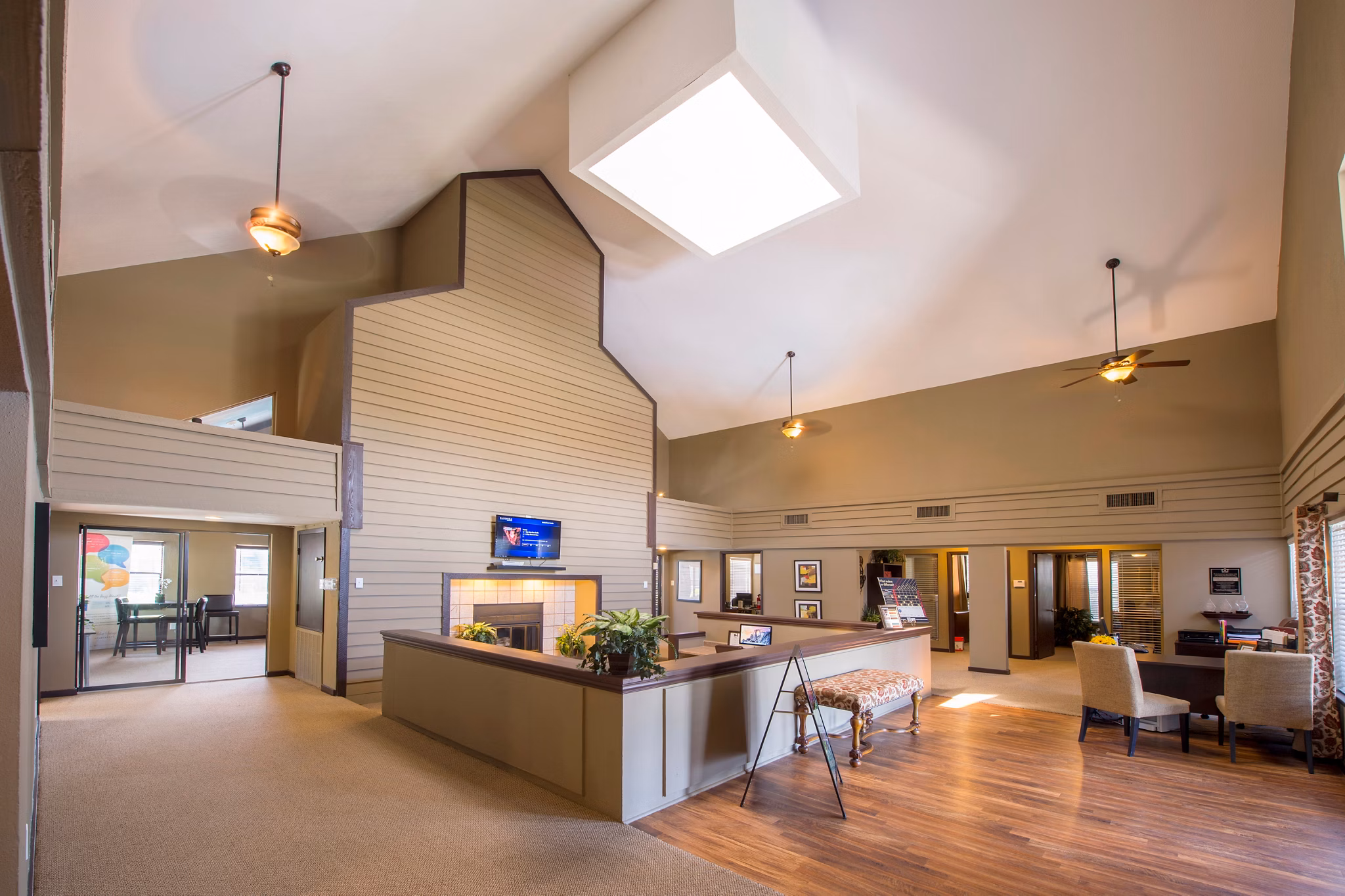 Elegant clubhouse with modern decor at Willow Springs Apartments