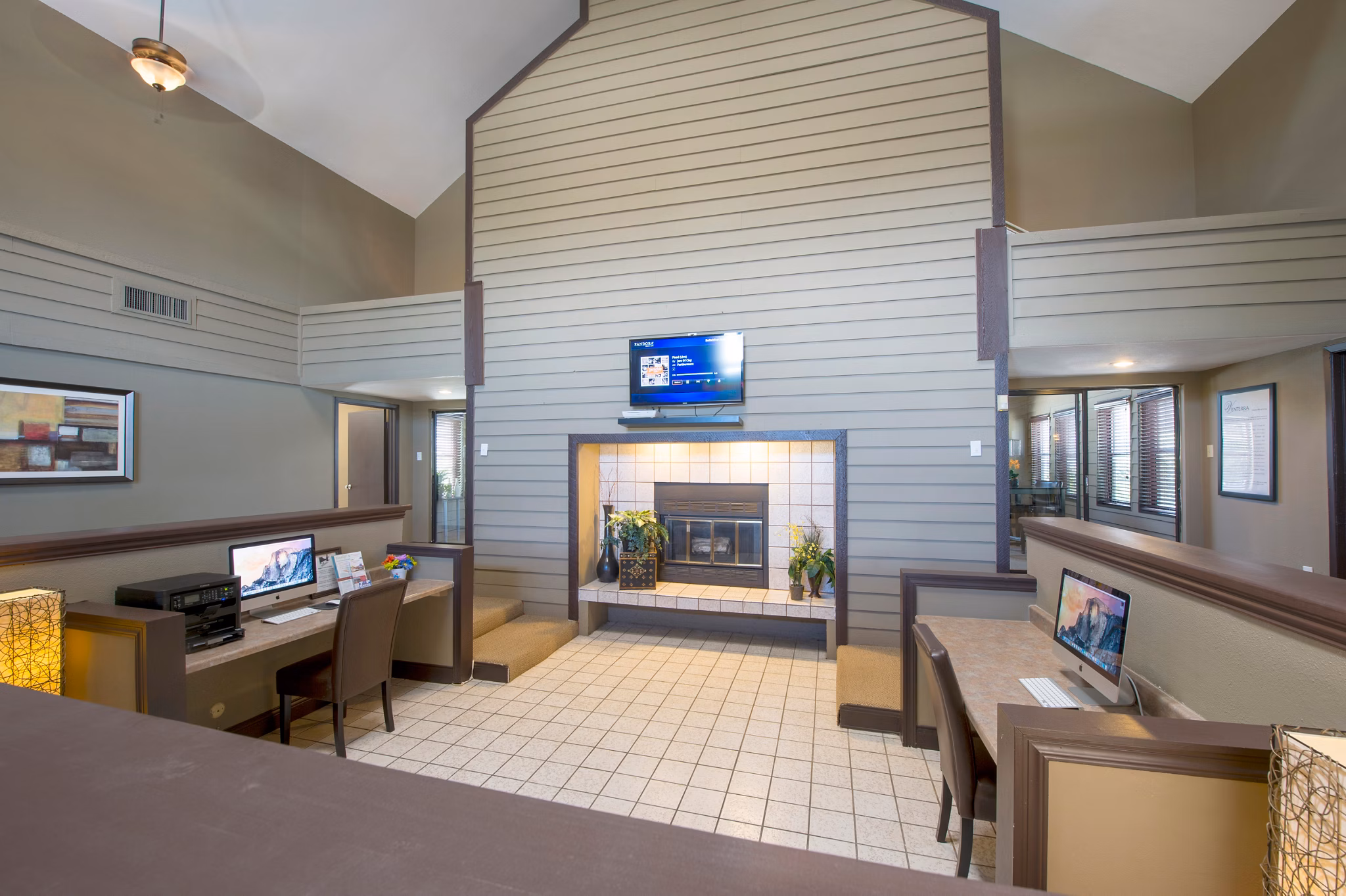 Clubhouse featuring modern design and comfortable seating at Willow Springs Apartments