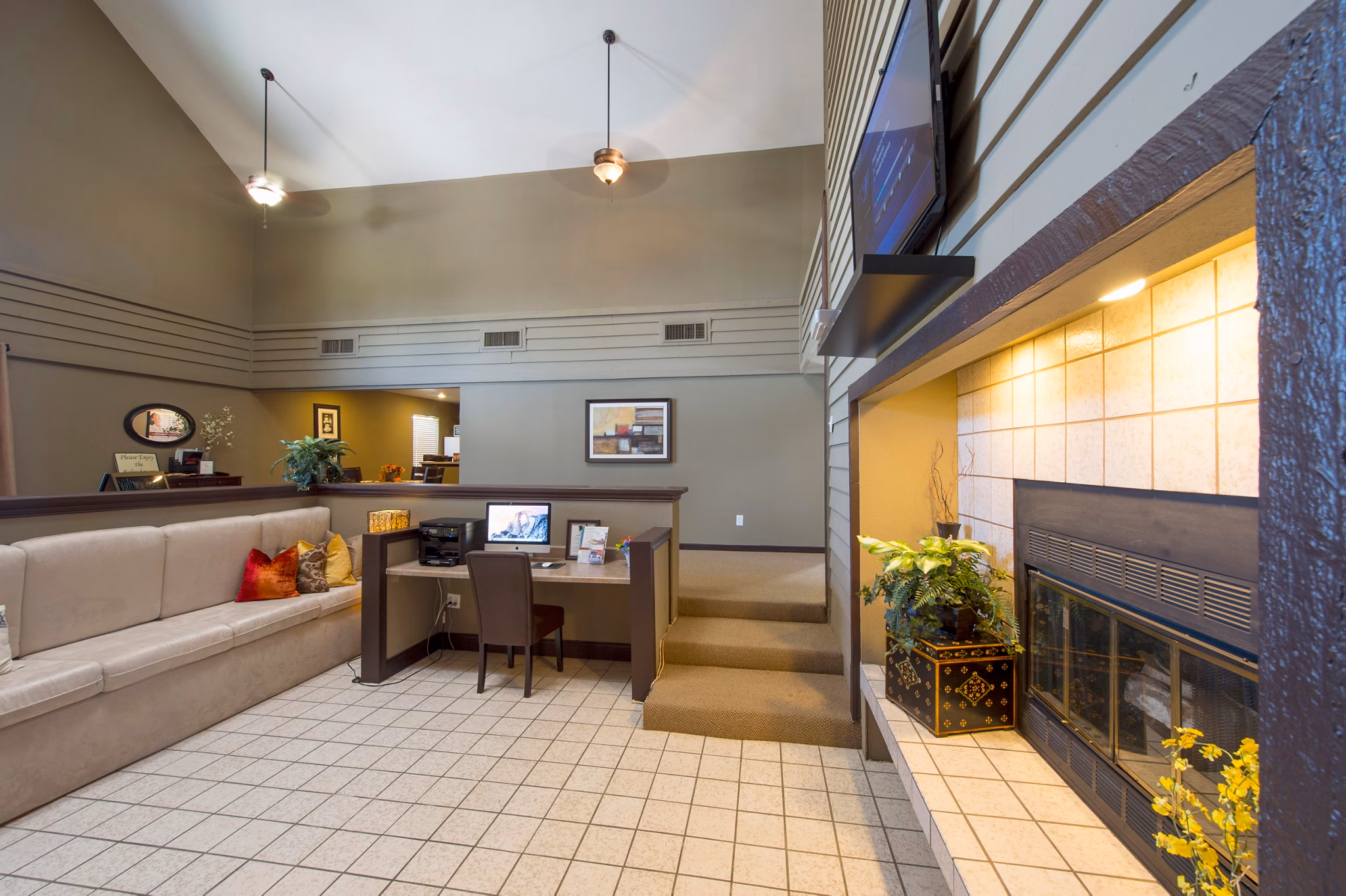 Business center at Willow Springs Apartments featuring modern workstations and conference facilities