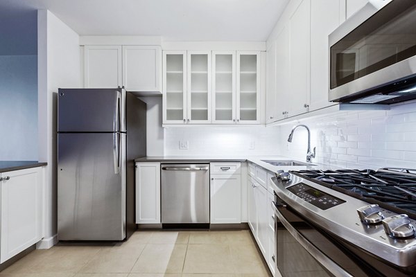kitchen at Two Lincoln Square Apartments