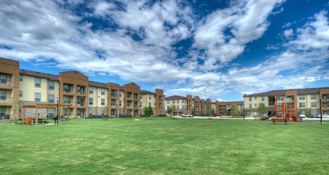 Playground at Retreat at Shadow Creek Ranch featuring modern equipment and safe design for family fun