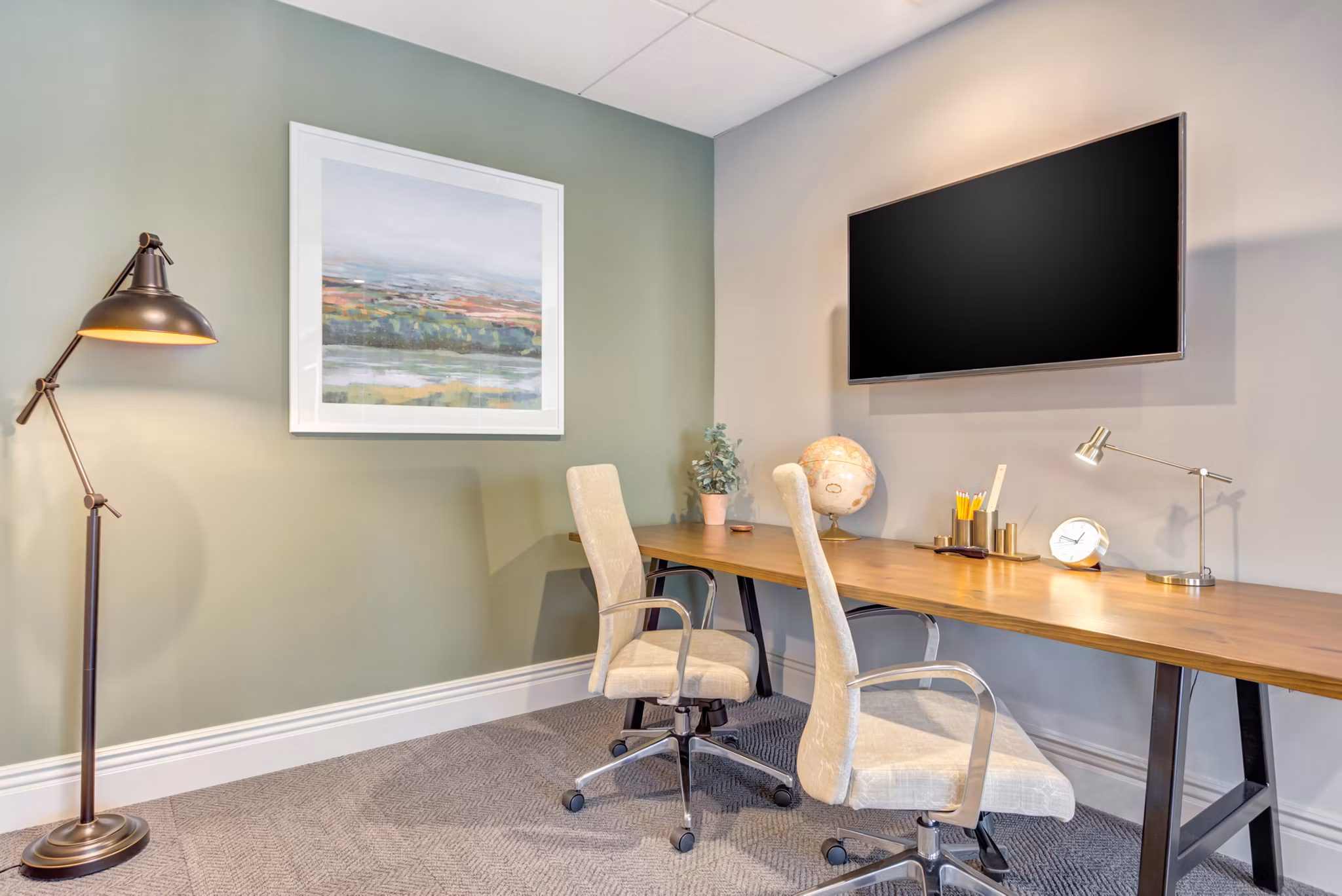 Clubhouse at The Marke of Elmhurst: Modern design with cozy seating and entertainment options for residents
