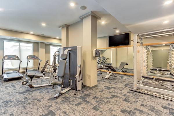 fitness center at The Marke of Elmhurst Apartments