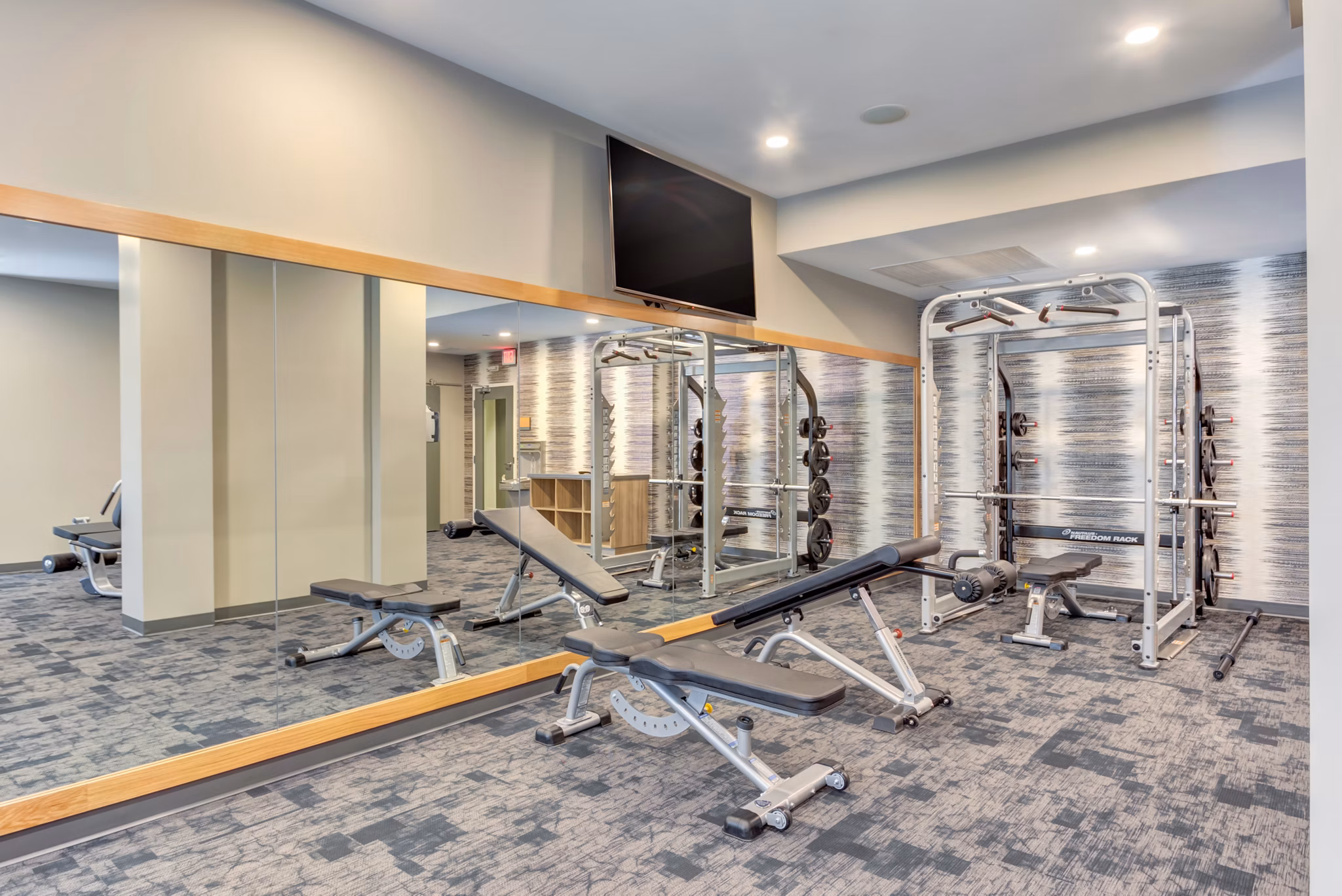 Fitness center with state-of-the-art equipment at The Marke of Elmhurst Apartments