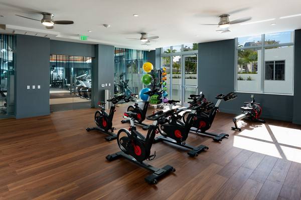 fitness center at Laureat Apartments