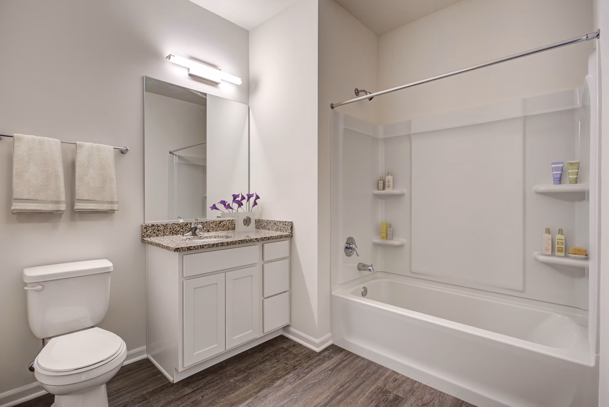 Bathroom showcasing modern fixtures at Highland Ridge Apartments