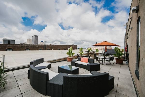 rooftop deck at The Cannery Apartments