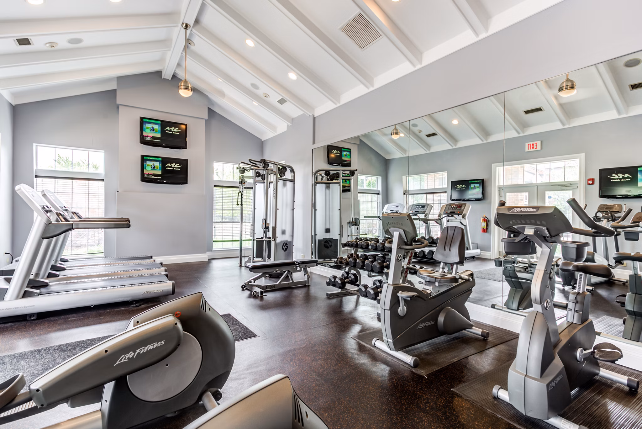 fitness center at Martin's Point Apartments