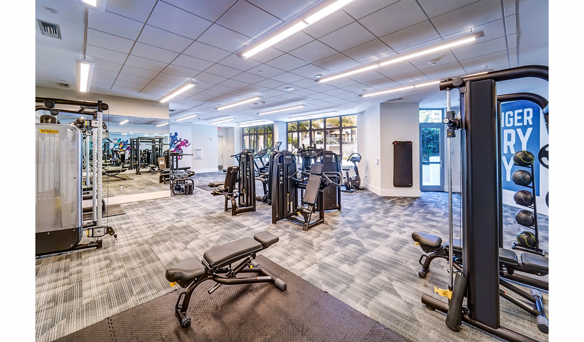 State-of-the-art fitness center at Oversea at Flagler Banyan Square Apartments