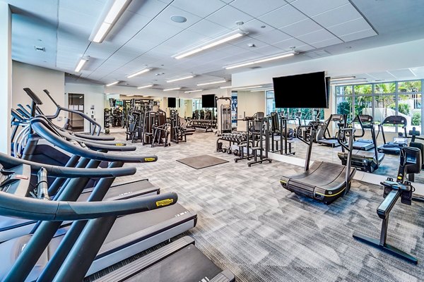 Fitness center with state-of-the-art equipment at Oversea at Flagler Banyan Square Apartments
