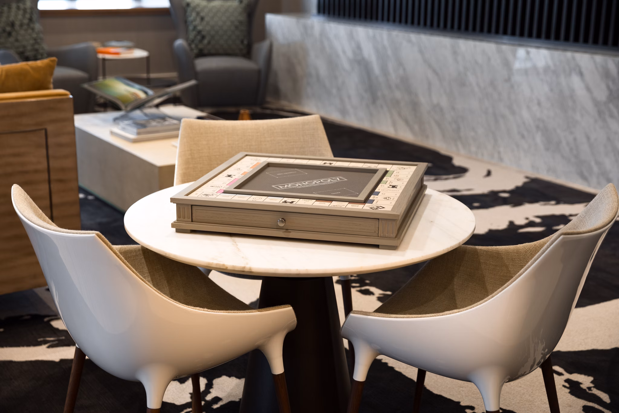 Luxurious clubhouse at The Kincaid at Legacy Apartments with stylish seating and modern design