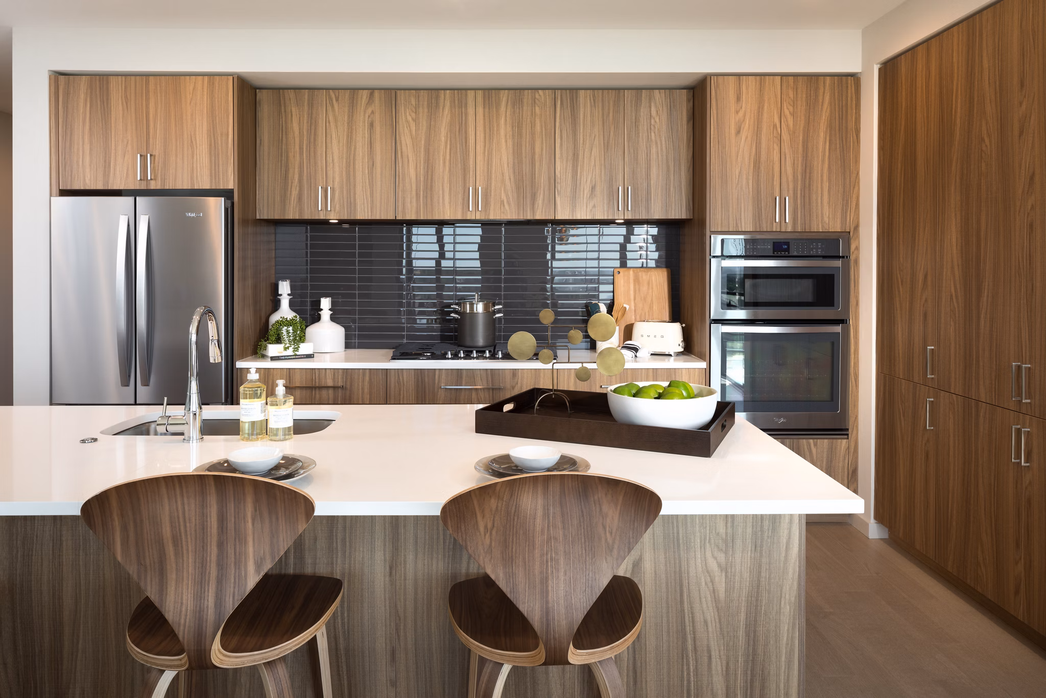 Modern kitchen with stainless steel appliances at The Kincaid at Legacy Apartments, luxury living in a stylish setting