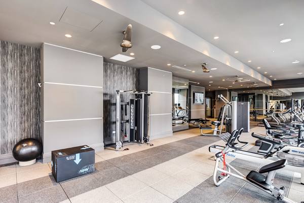 fitness center at The Lumen at Playhouse Square Apartments