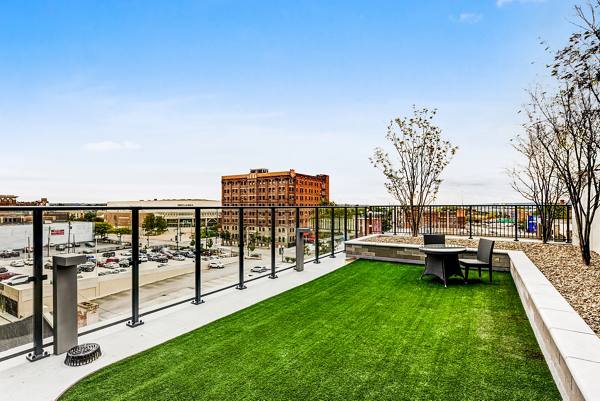 rooftop deck at The Lumen at Playhouse Square Apartments