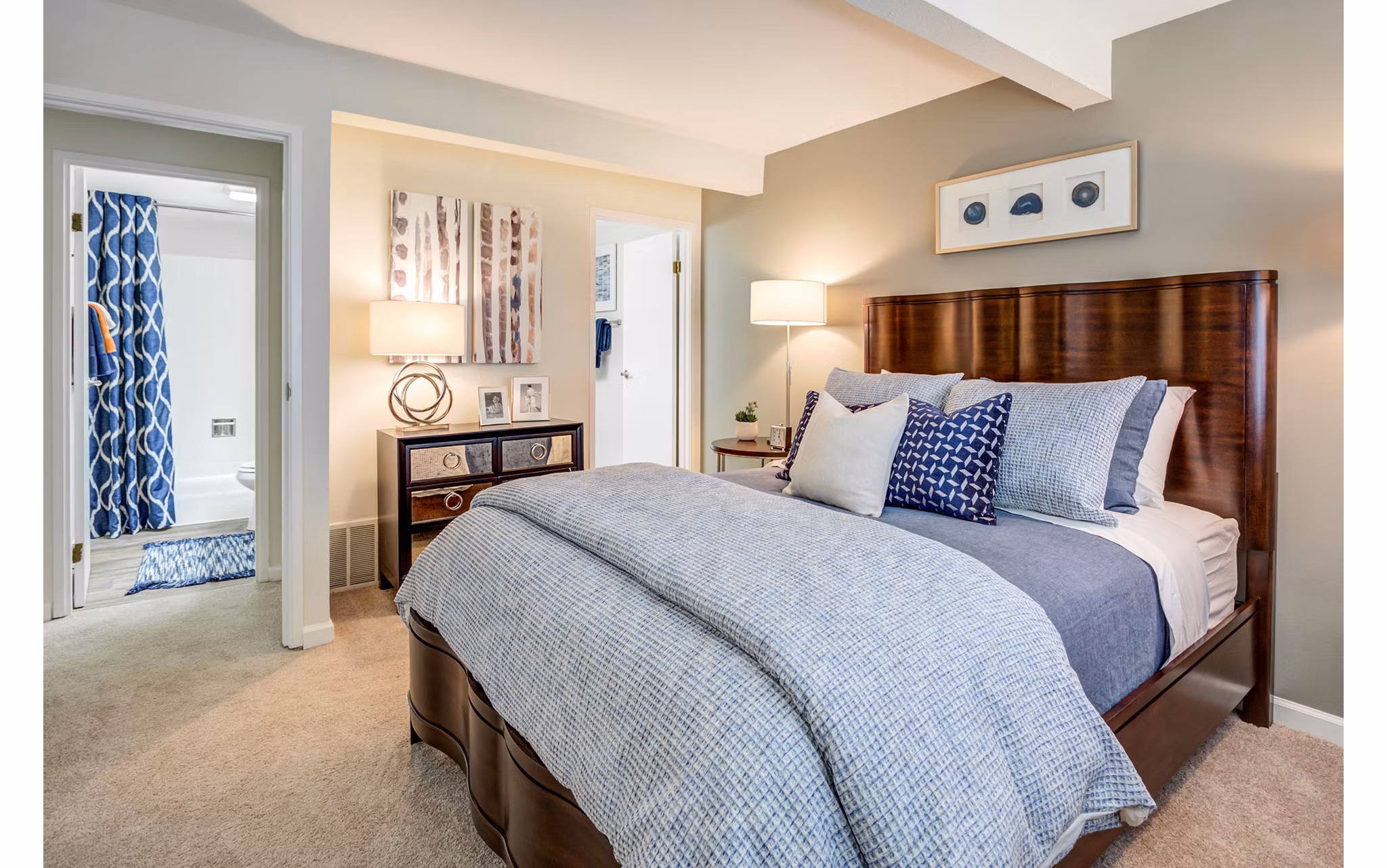 Cozy bedroom with modern decor in Orion Parkview Apartments