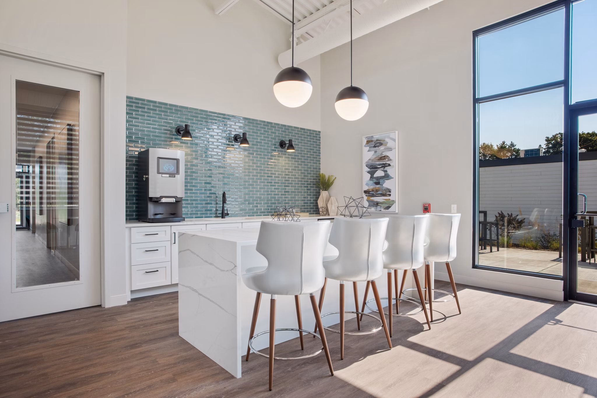 Clubhouse featuring modern design and spacious seating at Orion Parkview Apartments