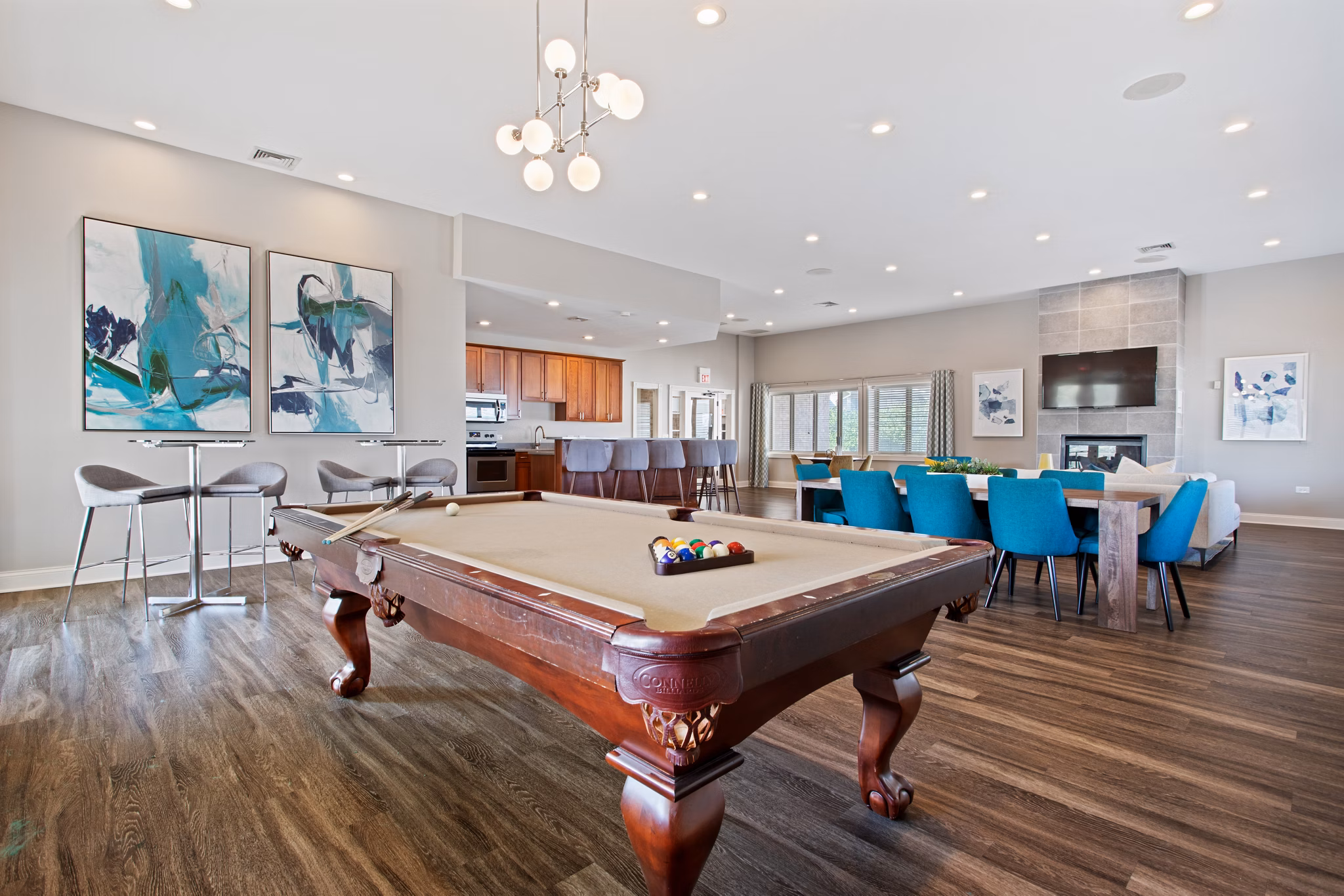 Luxury clubhouse with seating and bright decor at Orion Prospect Apartments